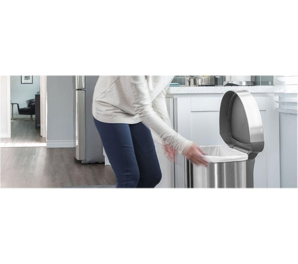 SIMPLEHUMAN ST2009 45-litre Semi-Round Bin - Brushed Steel image number 6 of 6