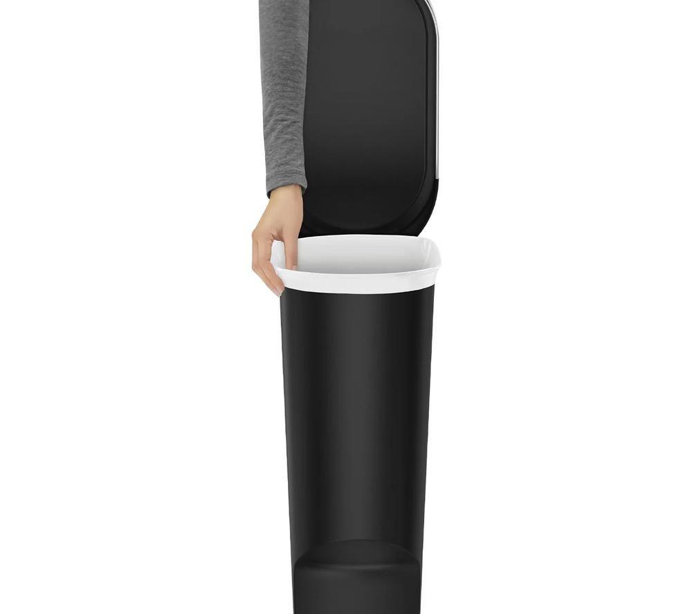 SIMPLEHUMAN CW1390 40-litre Slim Rectangular Pedal Bin - Black image number 2 of 5
