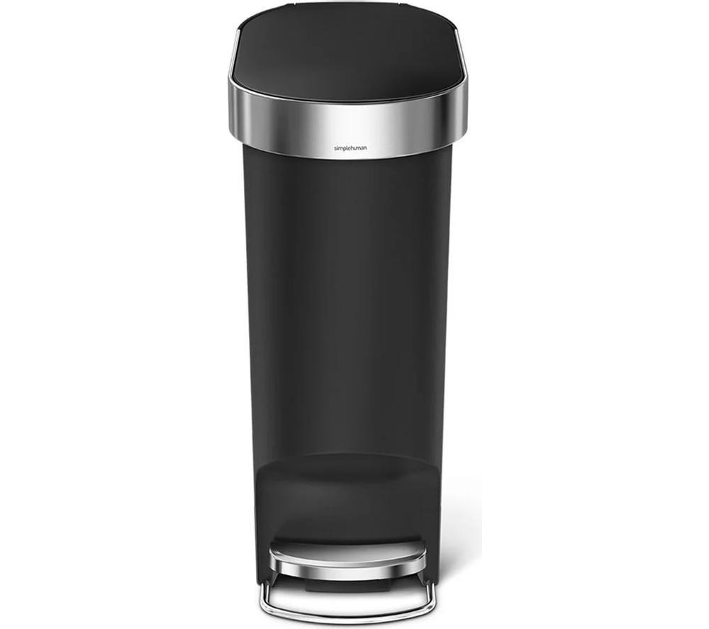 SIMPLEHUMAN CW1390 40-litre Slim Rectangular Pedal Bin - Black image number 5 of 5