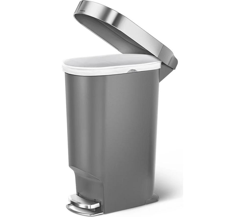 SIMPLEHUMAN CW1391 40-litre Slim Rectangular Pedal Bin - Grey image number 3 of 5