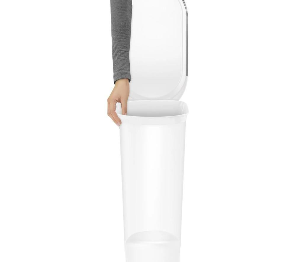 SIMPLEHUMAN CW1392 40-litre Slim Rectangular Pedal Bin - White image number 2 of 5