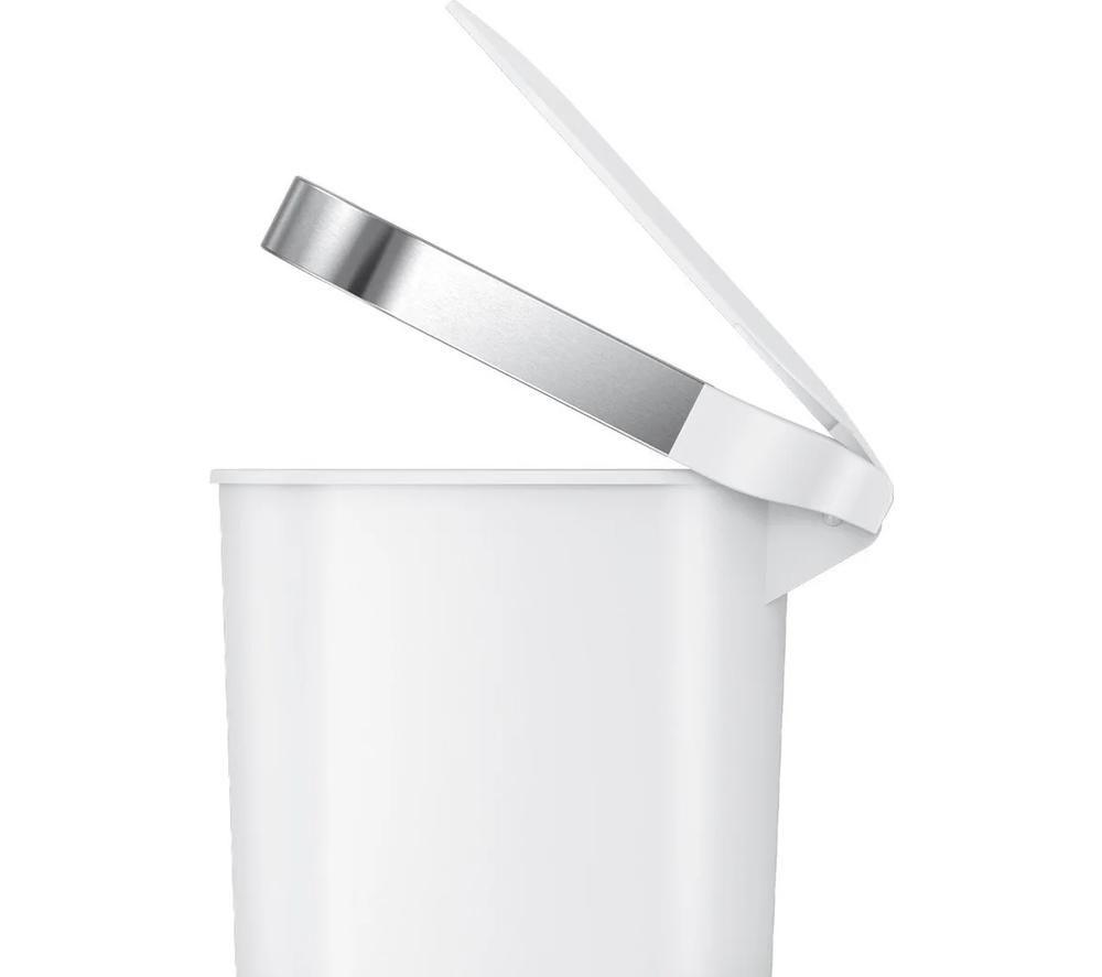 SIMPLEHUMAN CW1392 40-litre Slim Rectangular Pedal Bin - White image number 3 of 5