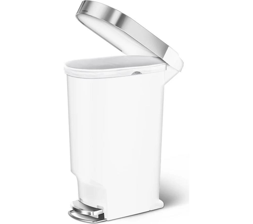 SIMPLEHUMAN CW1392 40-litre Slim Rectangular Pedal Bin - White image number 5 of 5