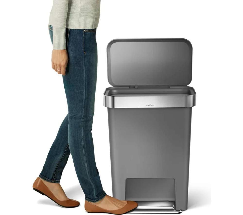 SIMPLEHUMAN CW1386CB 45-Litre Rectangular Bin - Grey image number 4 of 5