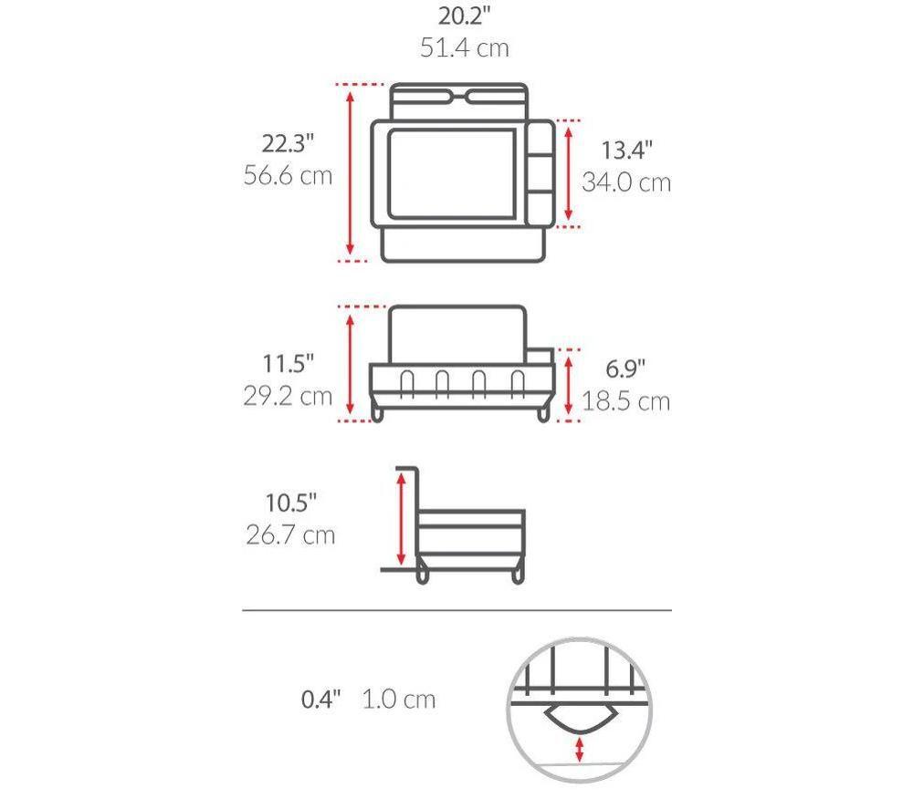 SIMPLEHUMAN KT1198 Steel Frame Dish Rack - White image number 6 of 6