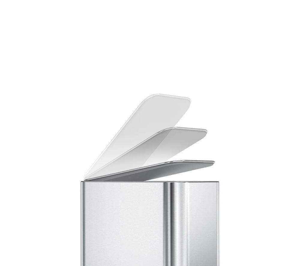 SIMPLEHUMAN CW2096 5-litre Slim Rectangular Pedal Bin - Silver image number 2 of 10