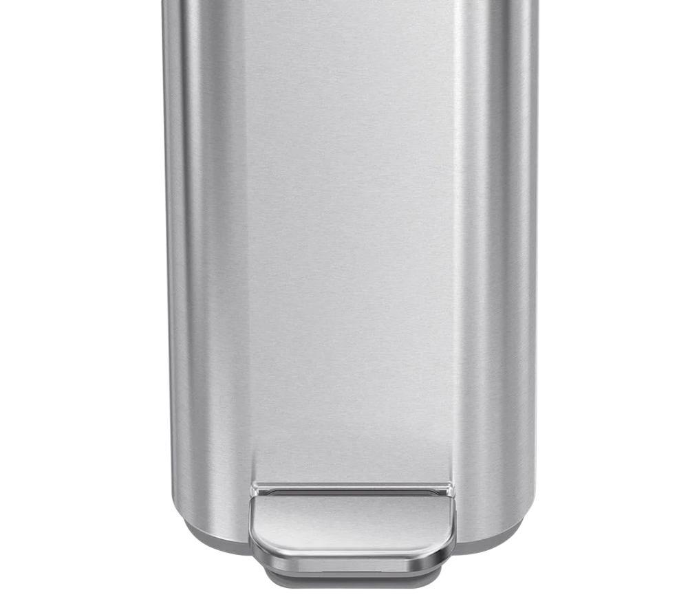 SIMPLEHUMAN CW2096 5-litre Slim Rectangular Pedal Bin - Silver image number 4 of 10