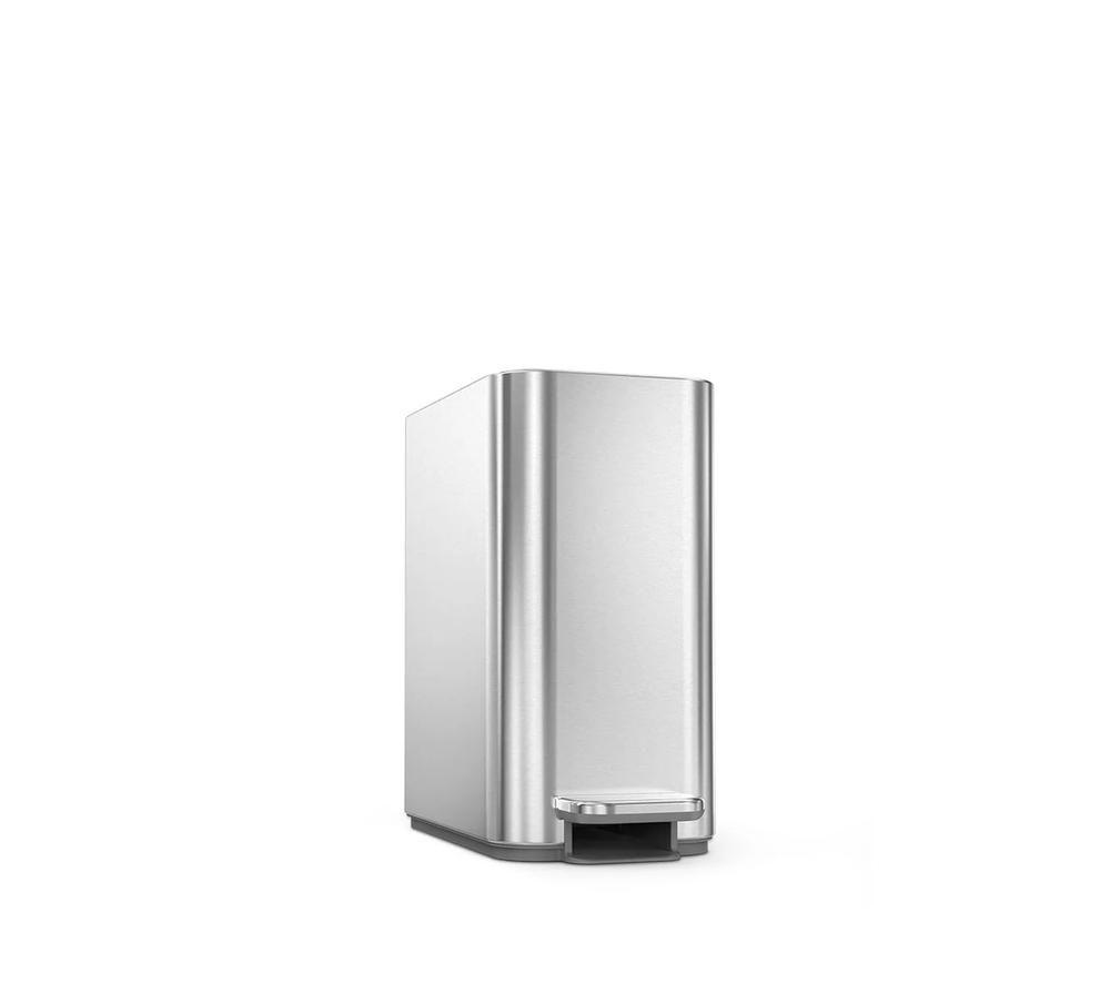 SIMPLEHUMAN CW2096 5-litre Slim Rectangular Pedal Bin - Silver image number 6 of 10