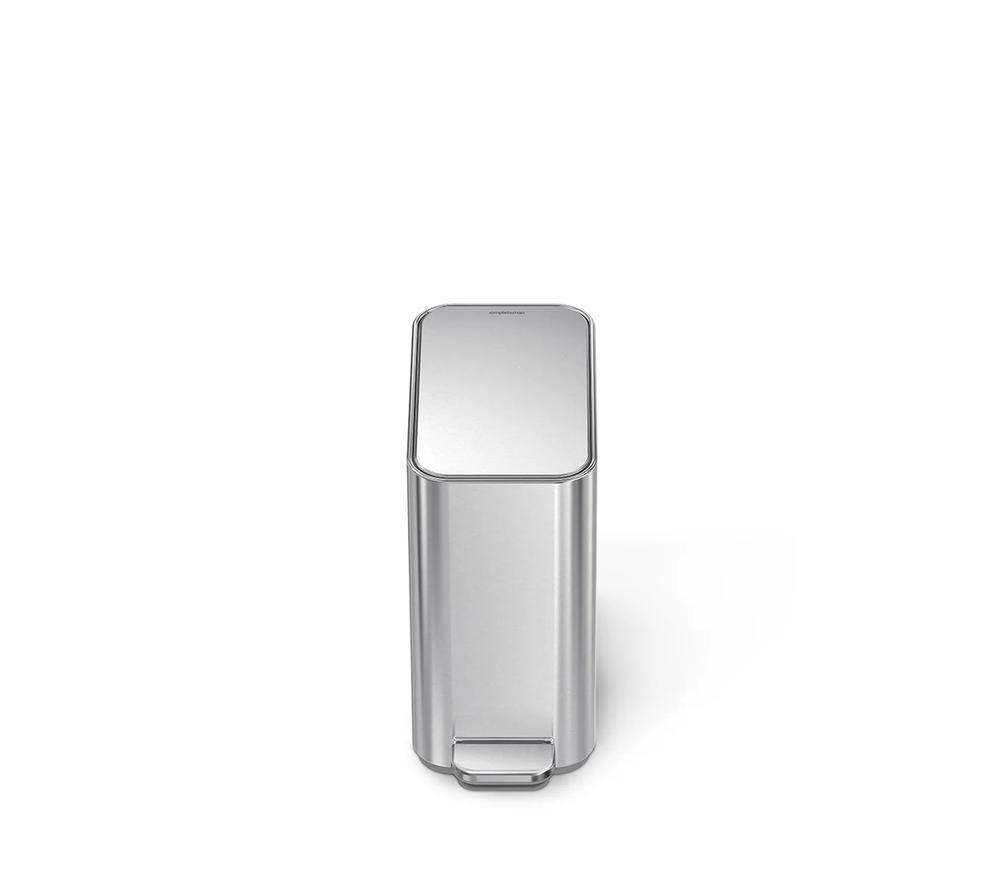 SIMPLEHUMAN CW2096 5-litre Slim Rectangular Pedal Bin - Silver image number 8 of 10