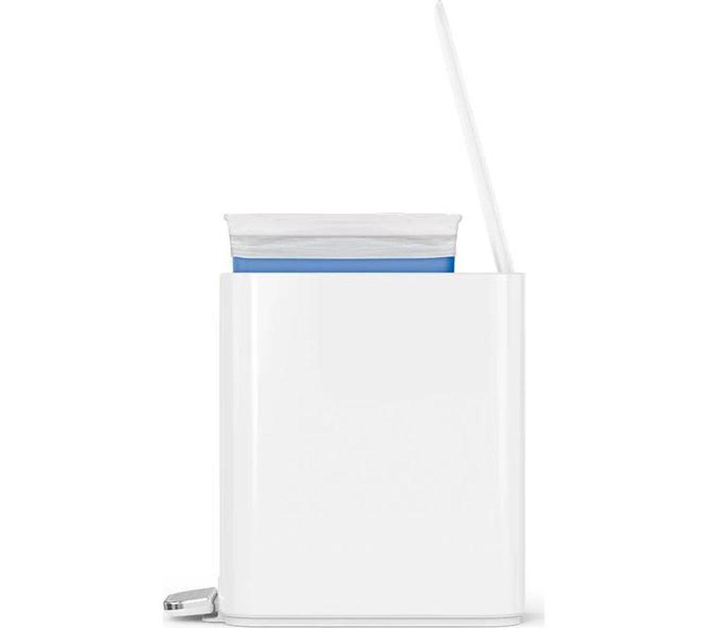 SIMPLEHUMAN CW2102 5-litre Slim Rectangular Pedal Bin - White image number 5 of 7