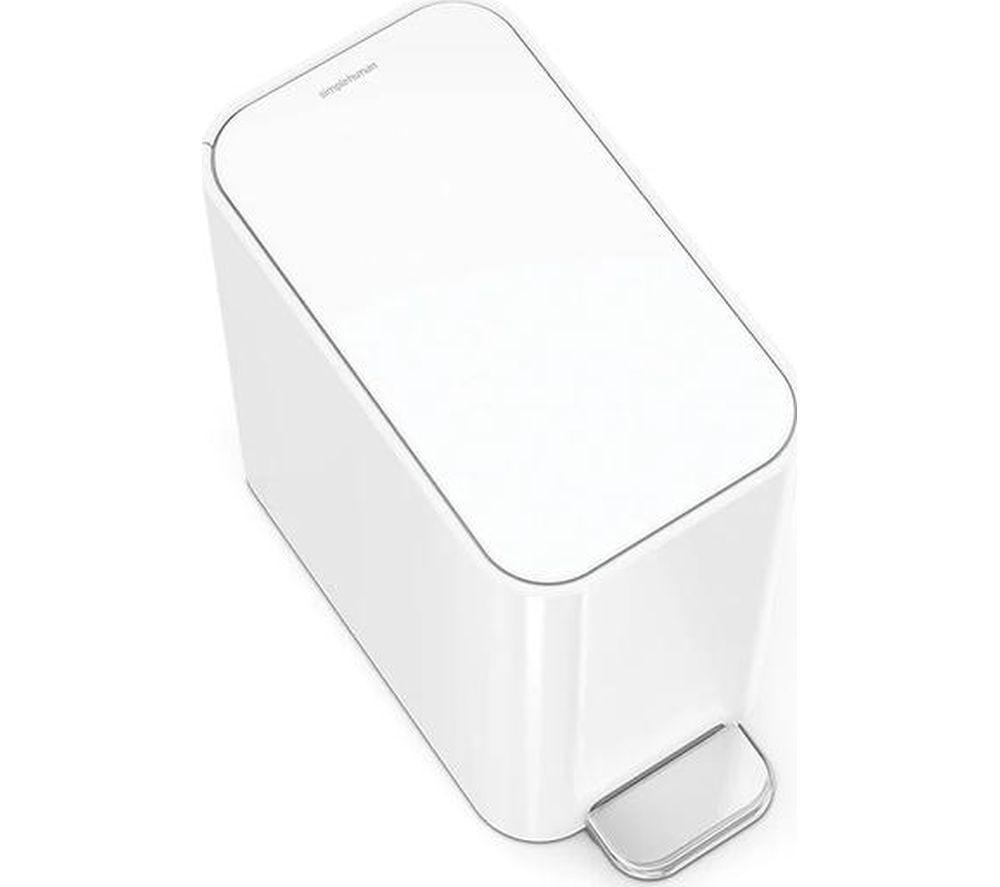SIMPLEHUMAN CW2102 5-litre Slim Rectangular Pedal Bin - White image number 7 of 7