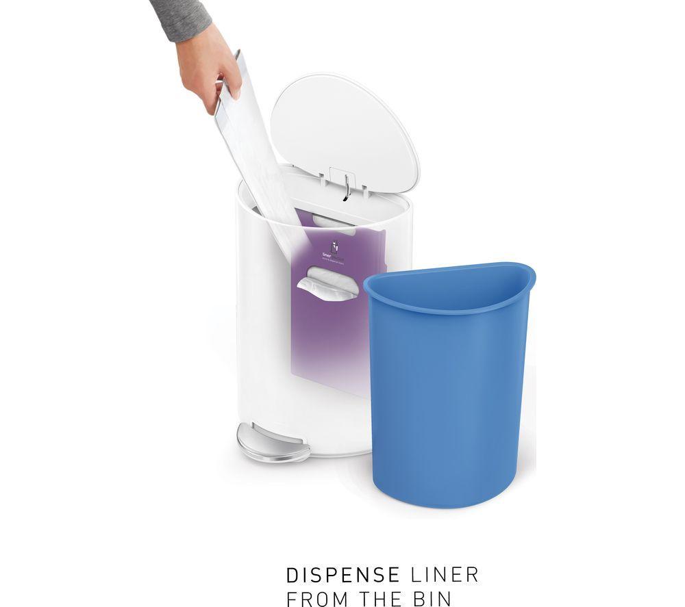 SIMPLEHUMAN CW2108 6-Litre Semi-Round Bin - White image number 5 of 8