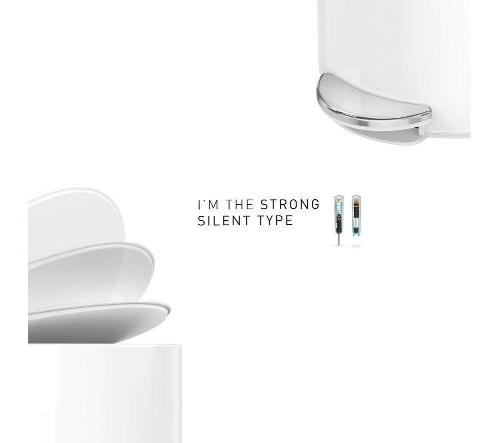 SIMPLEHUMAN CW2108 6-Litre Semi-Round Bin - White image number 6 of 8