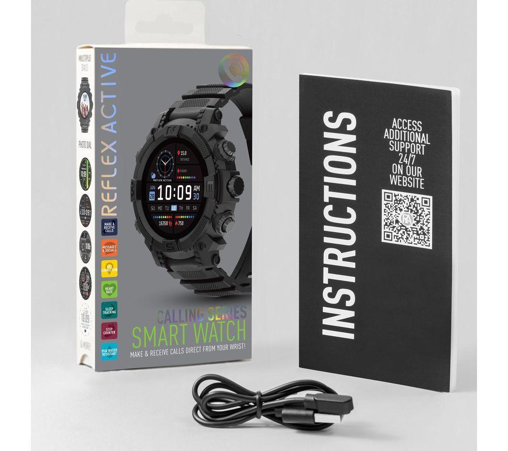 REFLEX ACTIVE Series 38 Smart Watch - Black, Silicone Strap image number 2 of 2