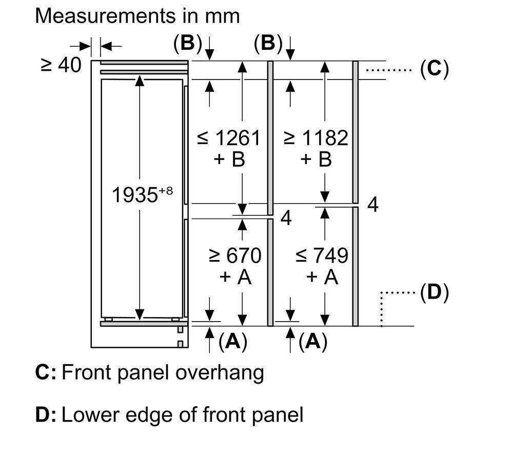 BOSCH Series 2 KIN96NSE0G Integrated 60/40 Fridge Freezer - Sliding Hinge image number 17 of 18