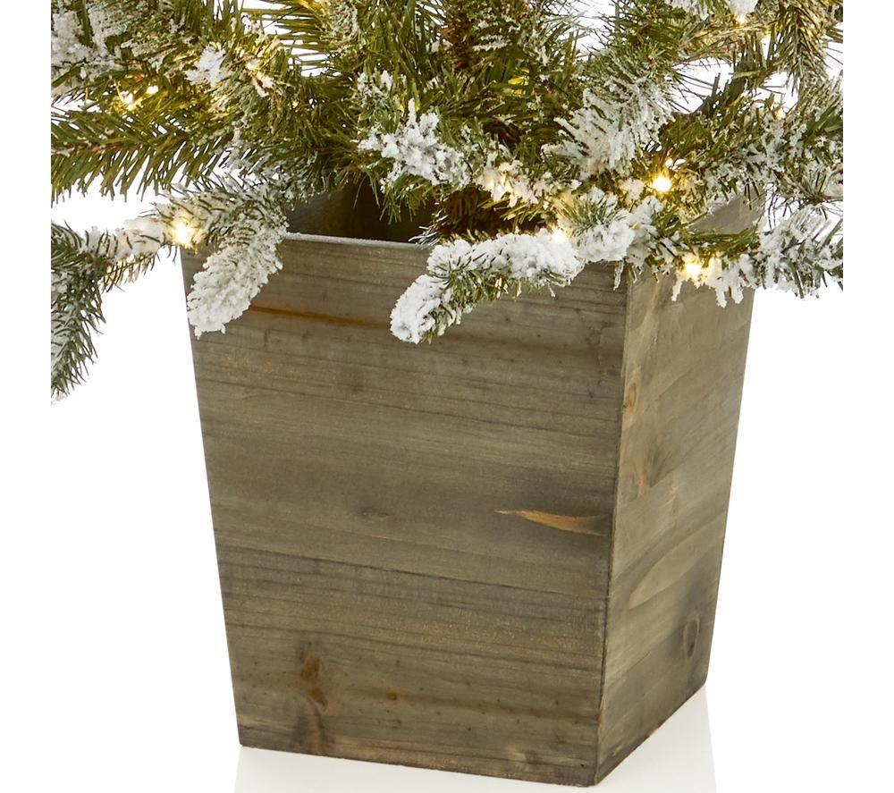 PREMIER Pre-lit Flocked Potted Christmas Tree - 3 ft / 90 cm image number 4 of 4