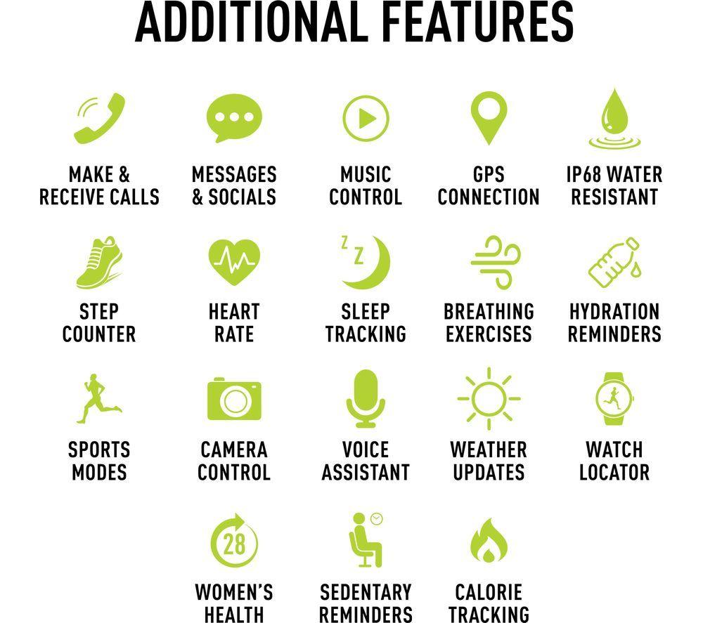 REFLEX ACTIVE Series 30 Smart Watch - Black, Mesh Strap image number 2 of 3