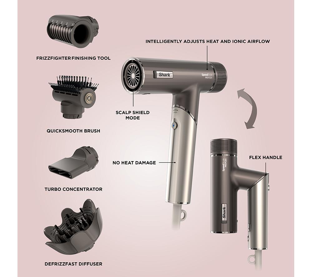 SHARK SpeedStyle Pro Flex HD542UK 4-in-1 Hair Dryer - Mocha Silver image number 6 of 13