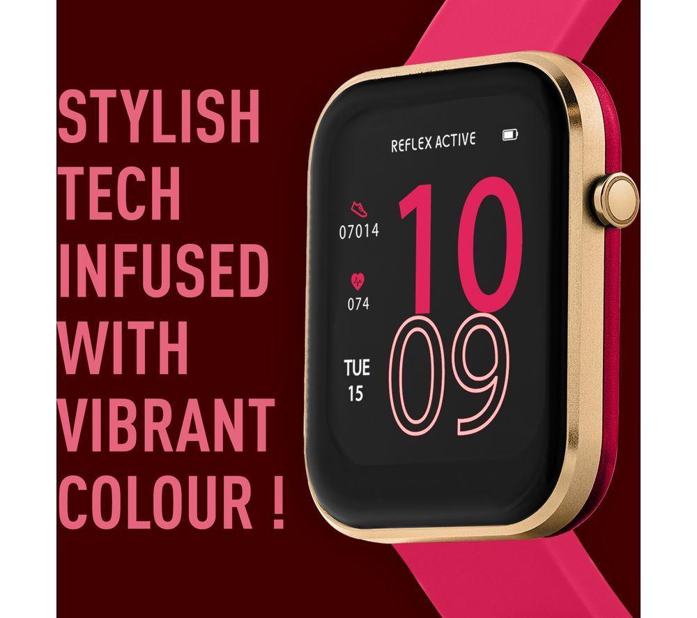 REFLEX ACTIVE Series 12 Smart Watch - Pink, Silicone Strap image number 3 of 4