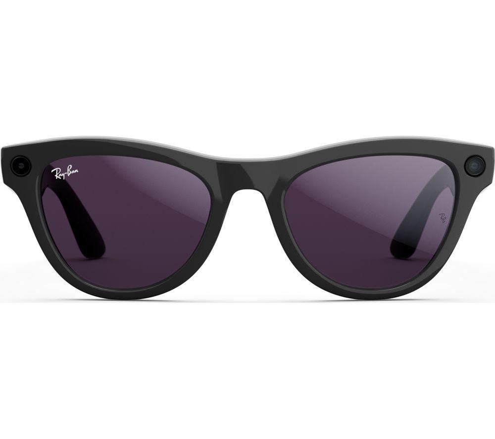 RAY-BAN Meta Skyler Glasses - Shiny Black, Clear to Amethyst Transitions image number 3 of 10