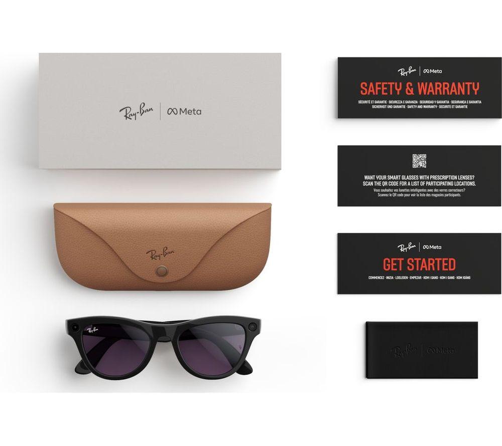 RAY-BAN Meta Skyler Glasses - Shiny Black, Clear to Amethyst Transitions image number 10 of 10