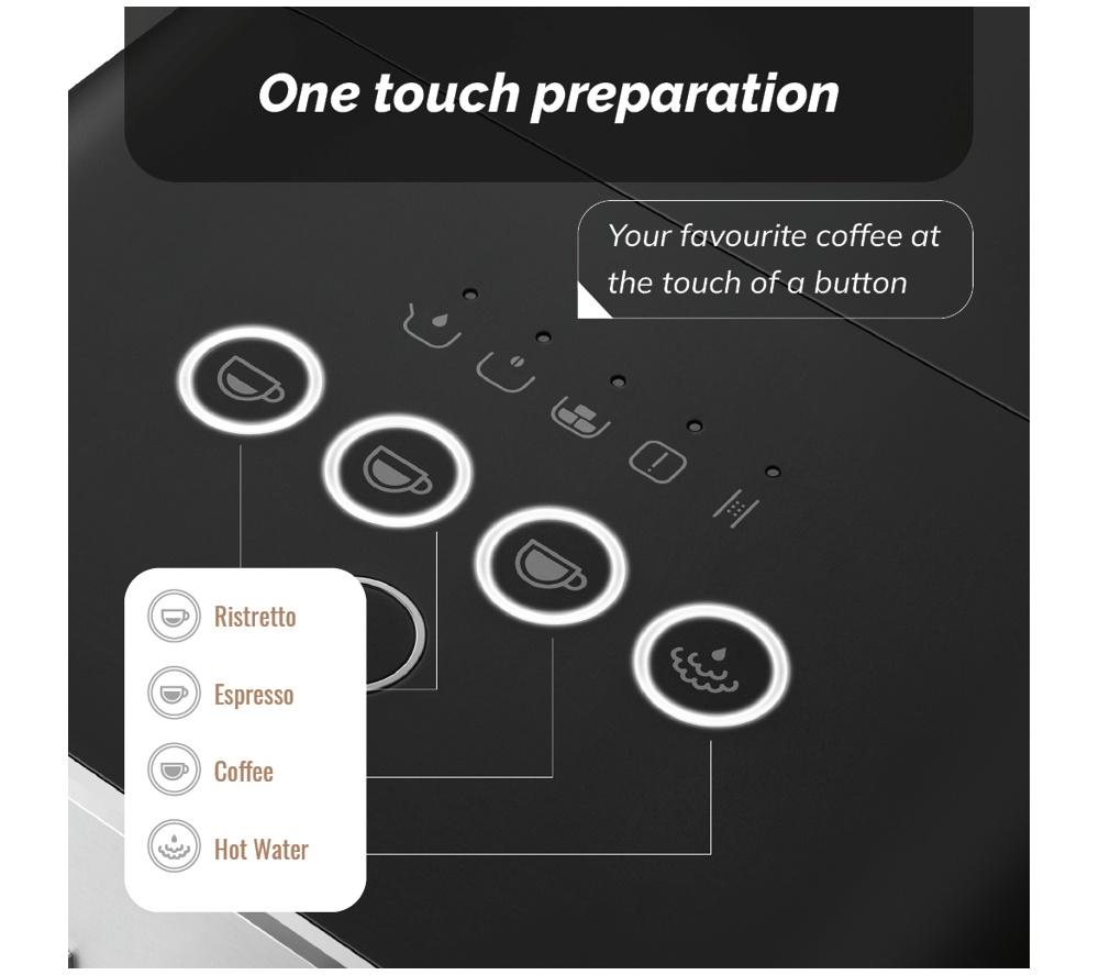 SMEG BCC12BLMUK Bean to Cup Coffee Machine - Matte Black image number 4 of 10
