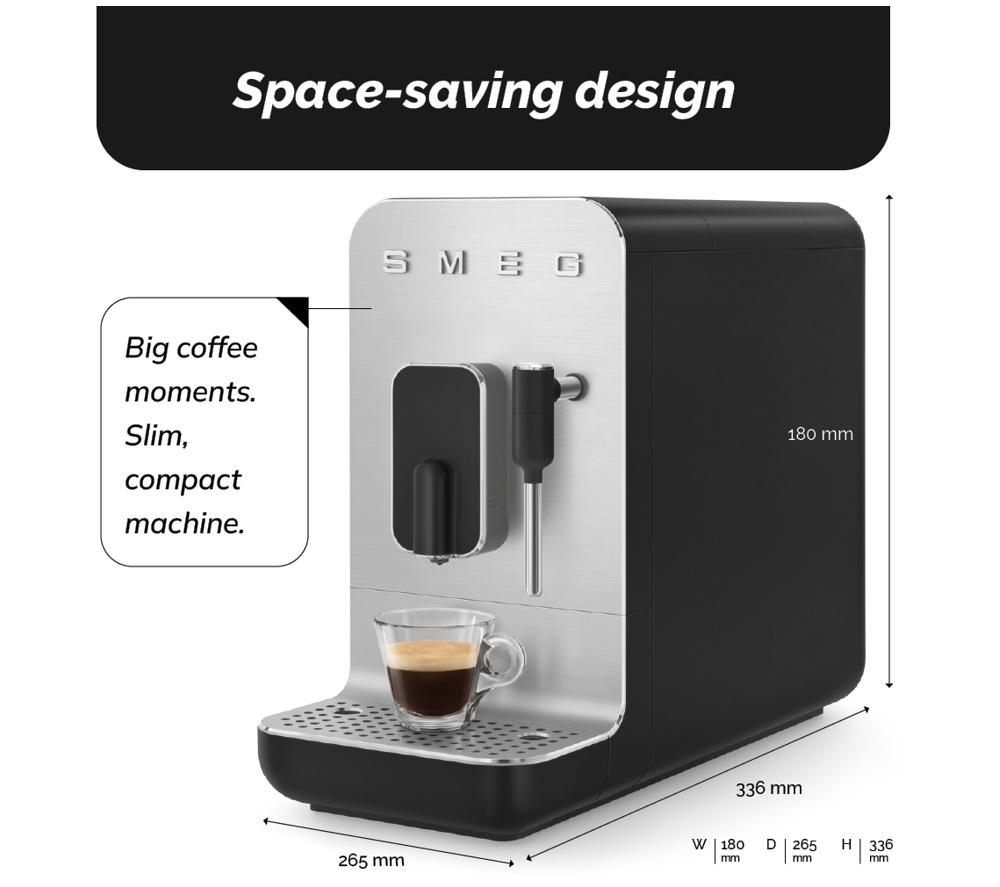 SMEG BCC12BLMUK Bean to Cup Coffee Machine - Matte Black image number 10 of 10