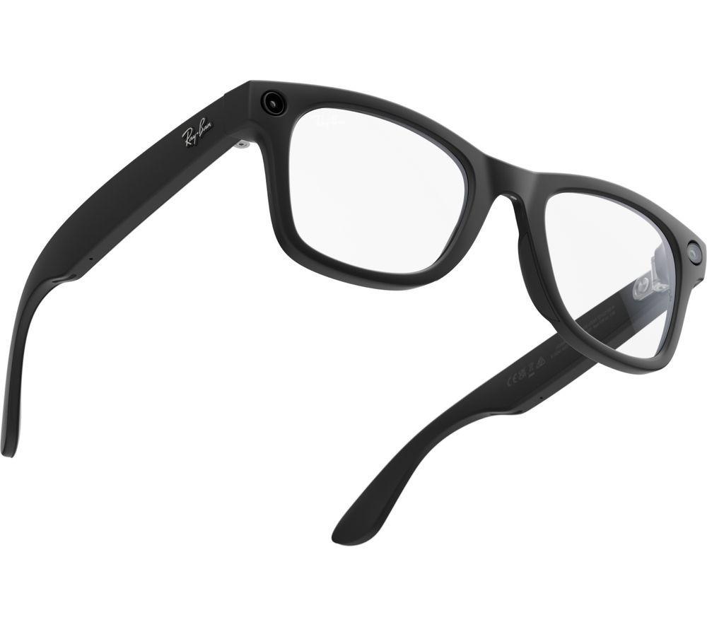 RAY-BAN META Wayfarer Large Glasses - Matte Black, Clear to G15 Green Transitions image number 9 of 11