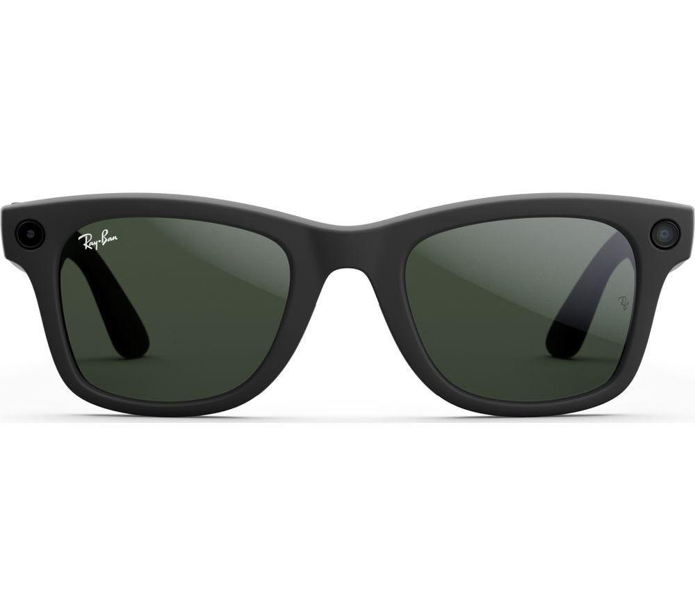 RAY-BAN META Wayfarer Glasses - Matte Black, Clear to G15 Green Transitions image number 9 of 9