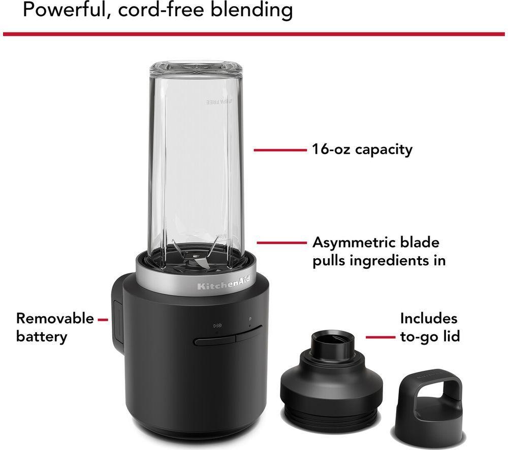 KITCHENAID 5KSBR256BM Cordless Portable Blender - Matt Black image number 5 of 5