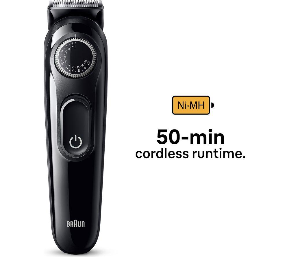 BRAUN Series 3 BRABT3420 Beard Trimmer - Black & Silver image number 3 of 4