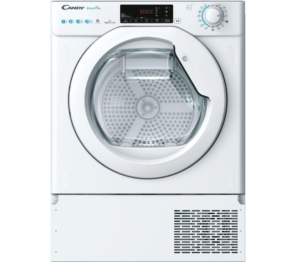 CANDY Smart Pro BCTD H7A1TE-80 Integrated WiFi-enabled 7 kg Heat Pump Tumble Dryer, White