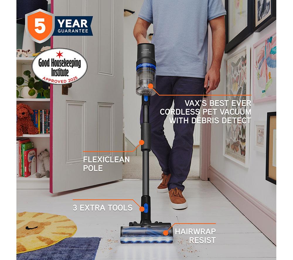 VAX HomePro Detect Pet CLSV-HPTP Cordless Vacuum Cleaner - Graphite & Blue image number 2 of 16