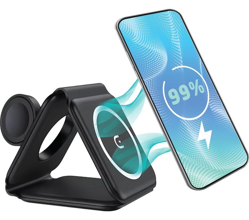 GROOV-E Triton GVWC10BK 3 in 1 Wireless Charging Pad image number 3 of 5