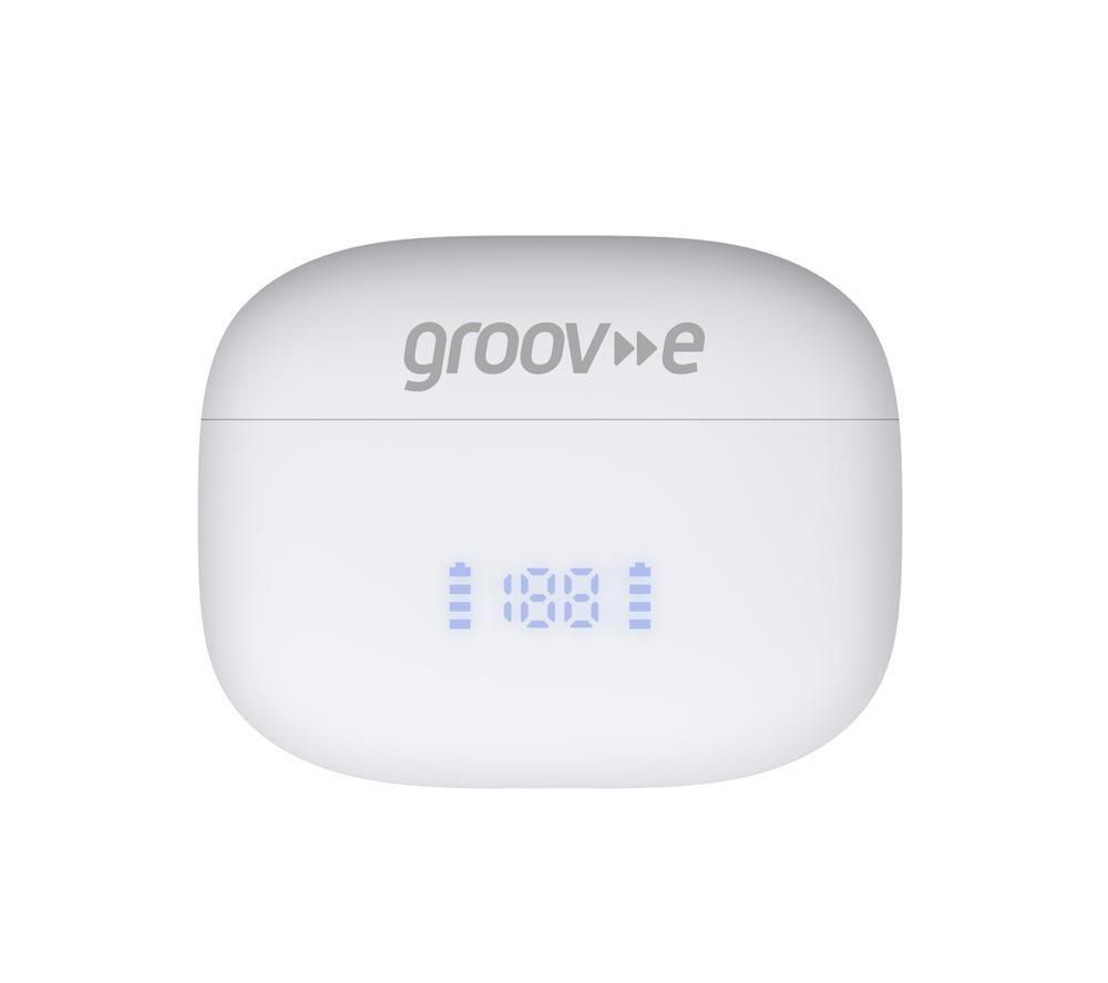 GROOV-E Ultra Buds Wireless Bluetooth Noise-Cancelling Earbuds - White image number 2 of 5