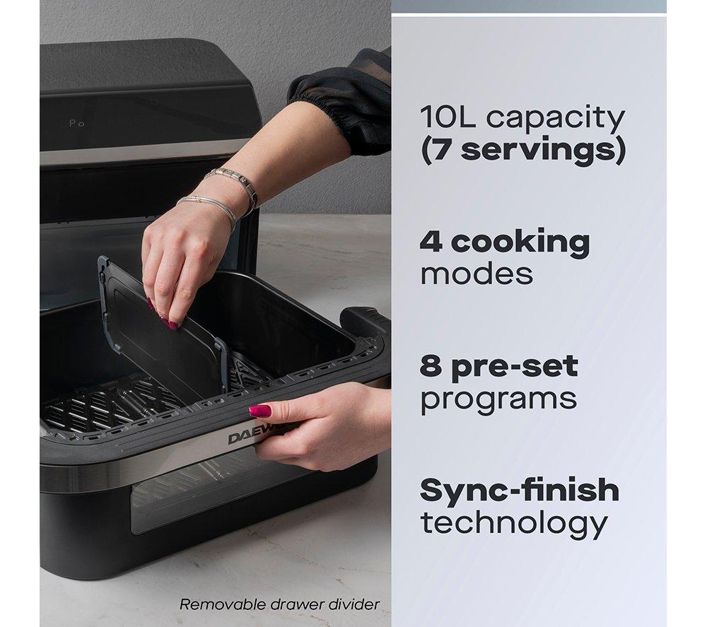 DAEWOO SDA2757GE Mega Drawer Air Fryer - Black image number 2 of 7