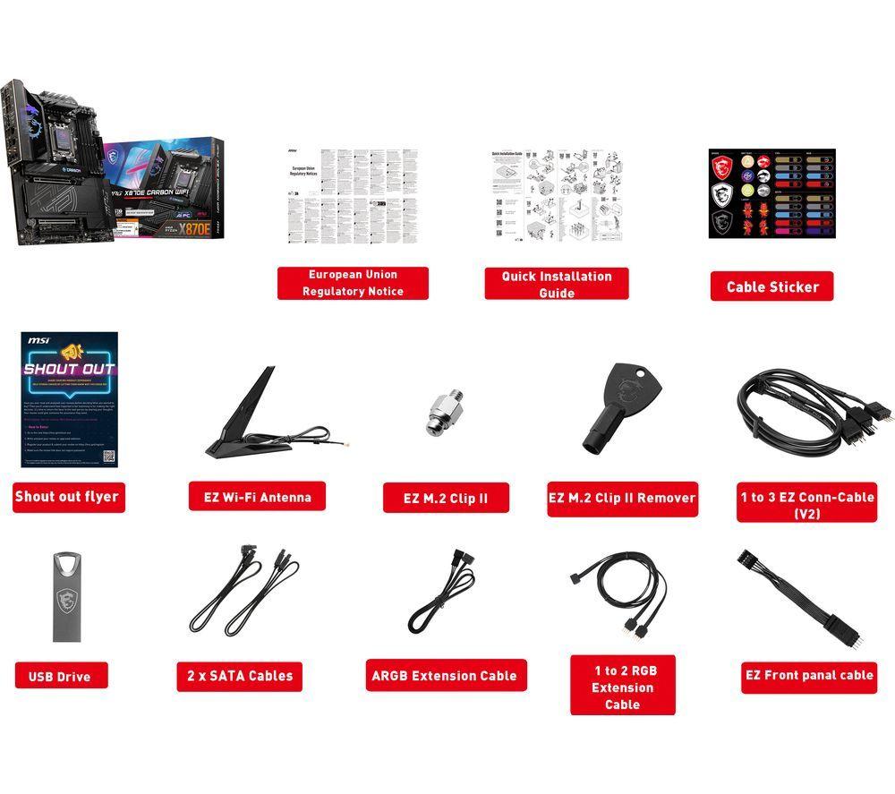 MSI MPG X870E Carbon WIFI AM5 Motherboard image number 4 of 5