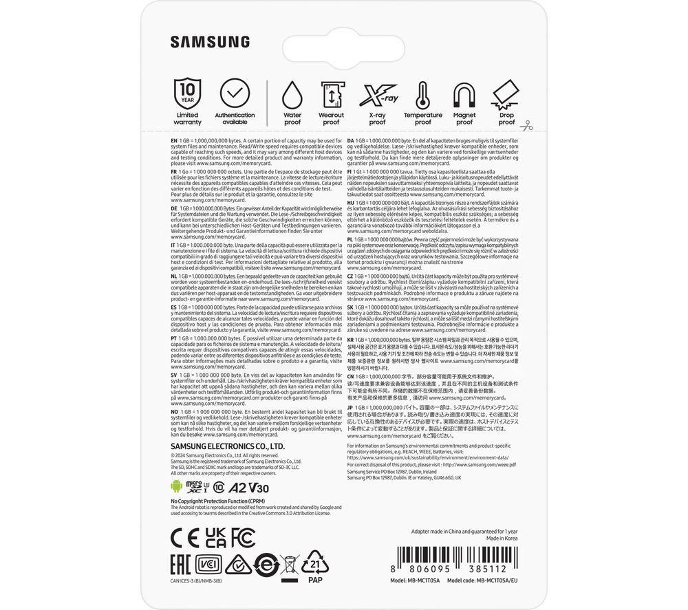 SAMSUNG EVO Plus Class 10 microSDXC Memory Card - 1 TB image number 3 of 3