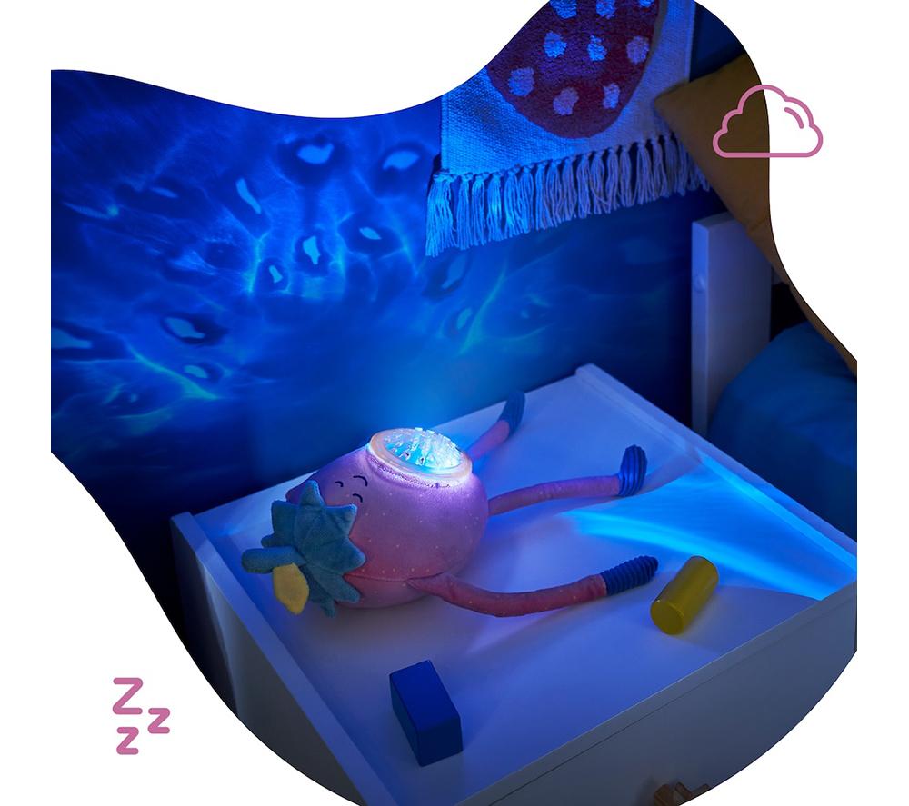 BADABULLE Barnaby Strawberry Plush Projector Nightlight - Pink image number 8 of 8