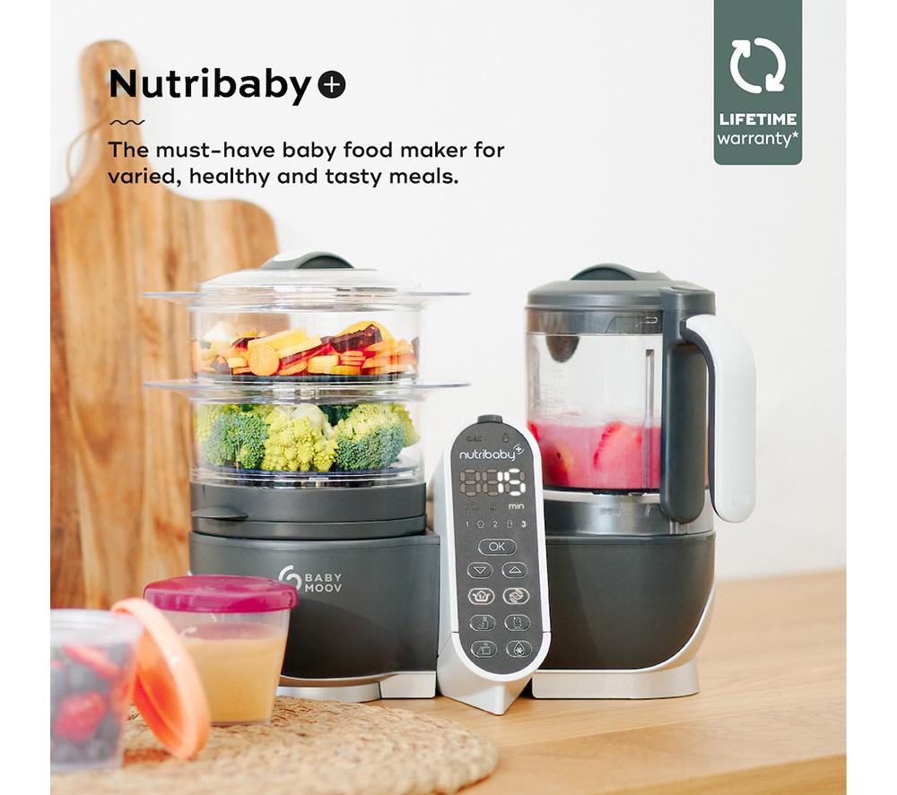 BABYMOOV Nutribaby(+) 6-in-1 Baby Food Maker - Industrial Grey image number 2 of 9