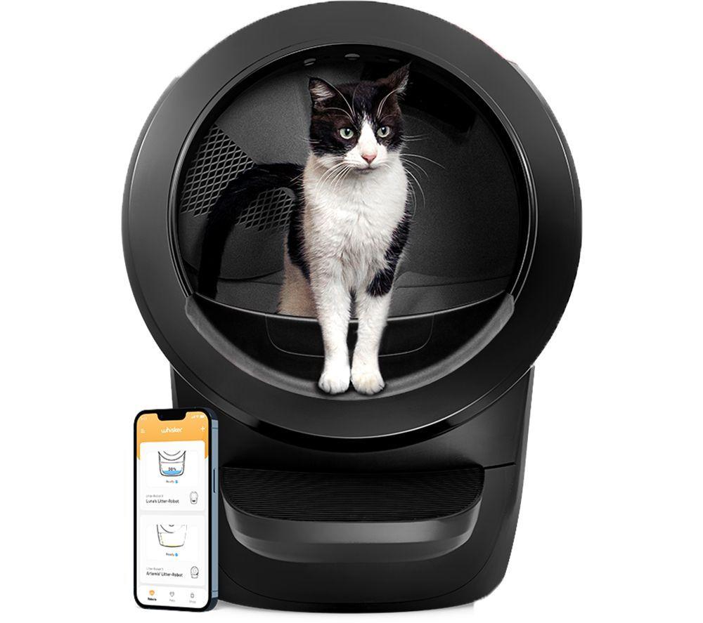LITTER-ROBOT 4 Smart Self-Cleaning Cat Litter Tray, 50 Waste Drawer Liners & 6 Odour Traps Bundle - Black image number 5 of 12