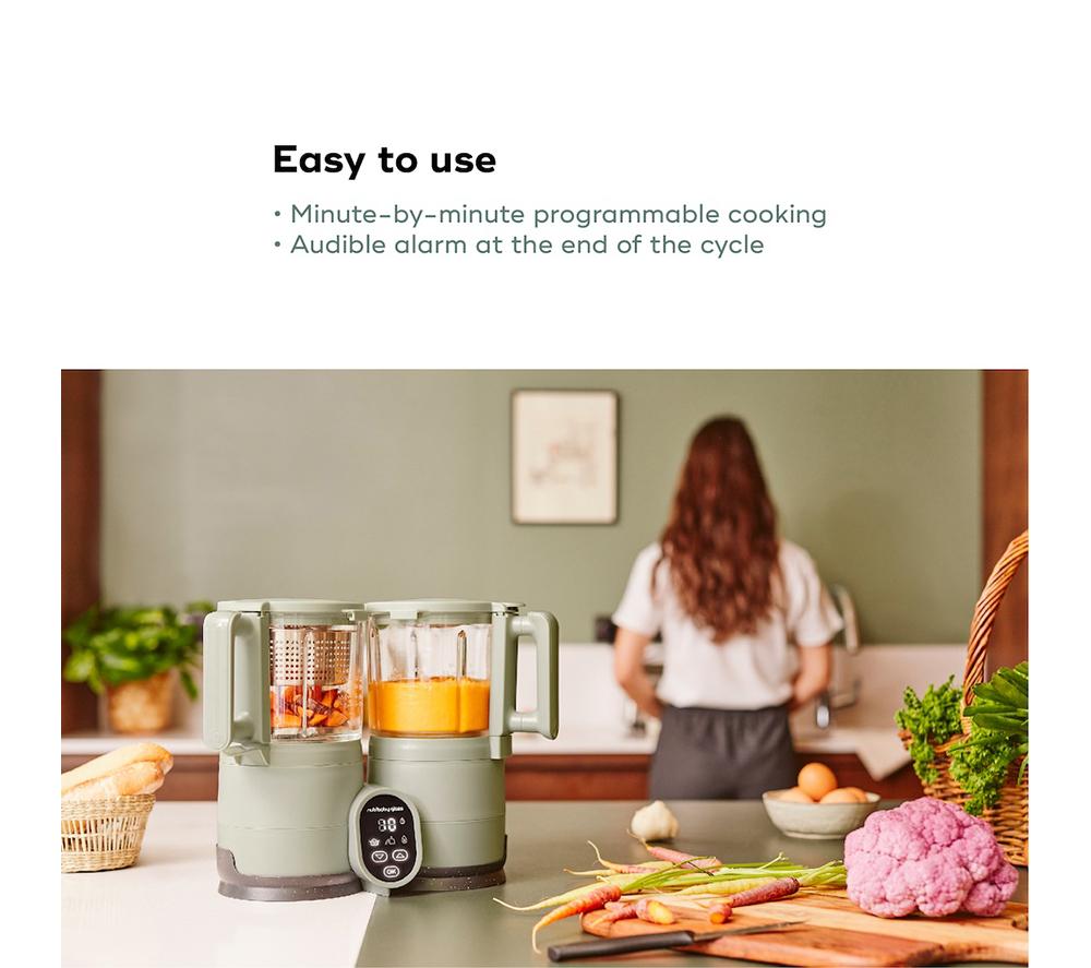 BABYMOOV Nutribaby Glass 2.0 4-in-1 Baby Food Maker - Green image number 5 of 11