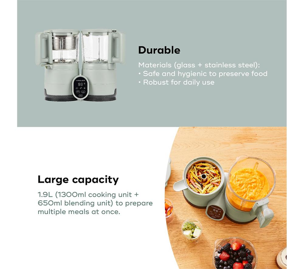 BABYMOOV Nutribaby Glass 2.0 4-in-1 Baby Food Maker - Green image number 6 of 11