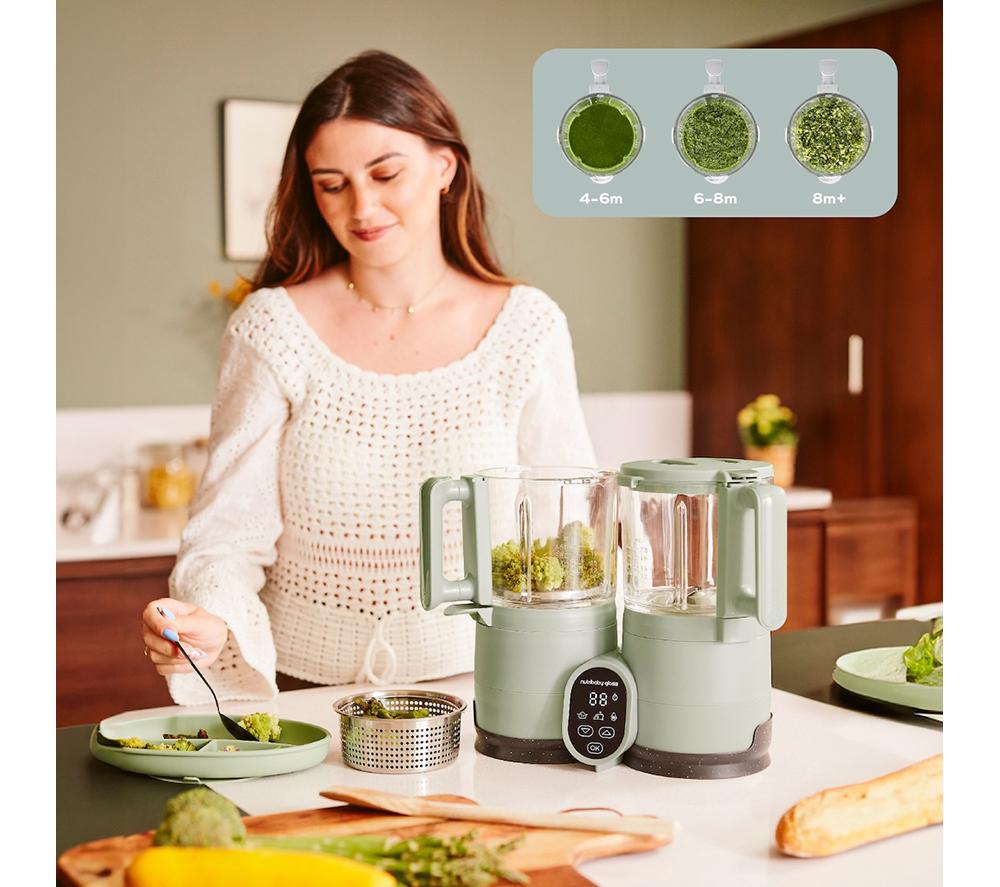 BABYMOOV Nutribaby Glass 2.0 4-in-1 Baby Food Maker - Green image number 7 of 11