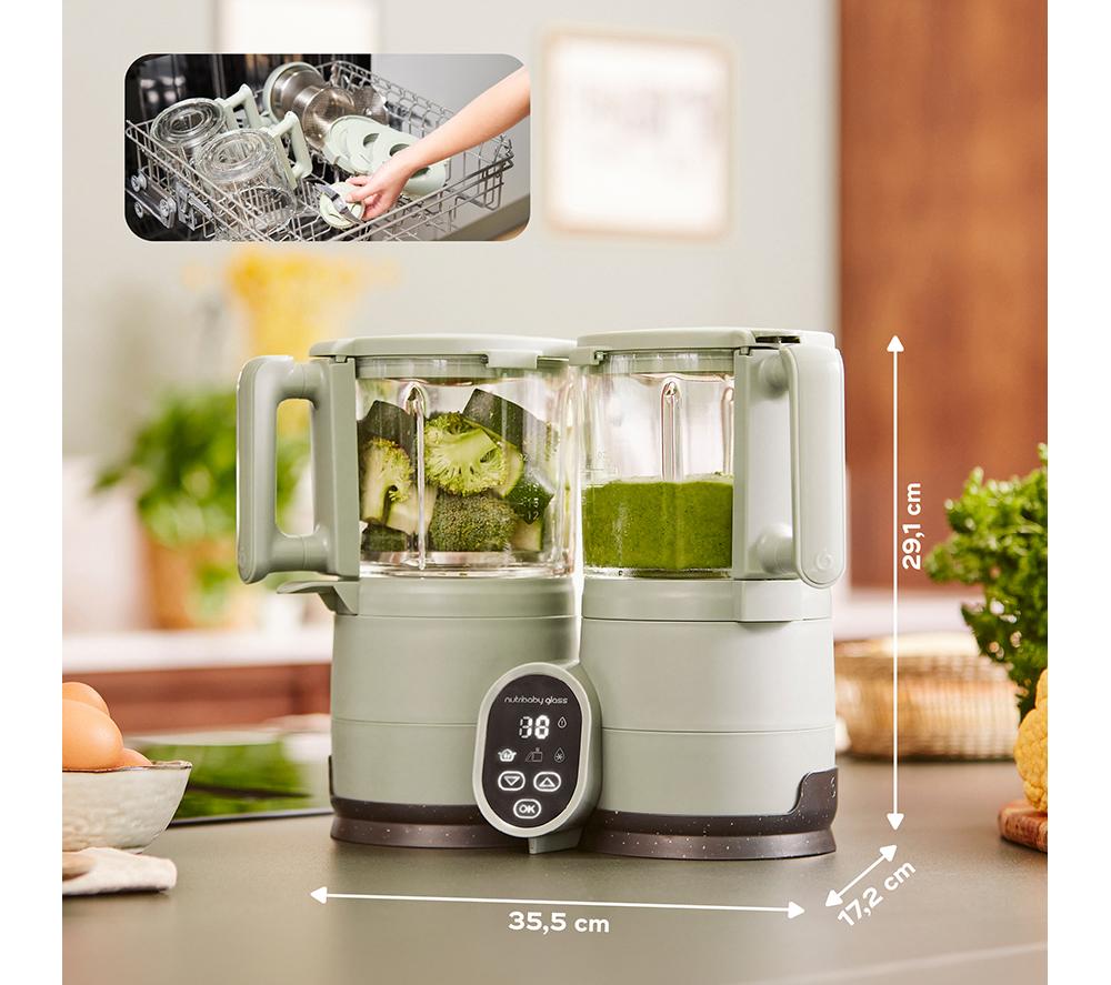 BABYMOOV Nutribaby Glass 2.0 4-in-1 Baby Food Maker - Green image number 8 of 11