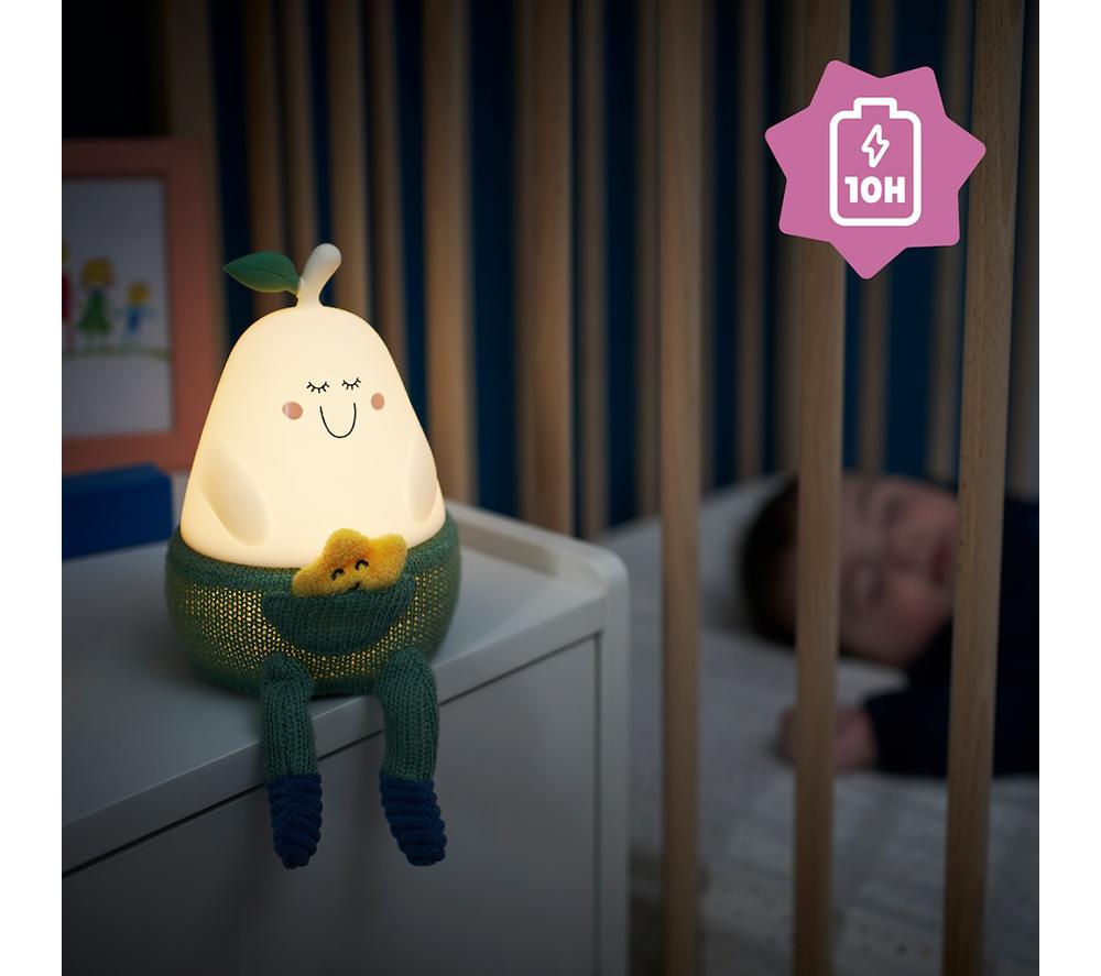 BADABULLE Bertille Pear-shaped Silicone Nightlight - Green & White image number 3 of 9