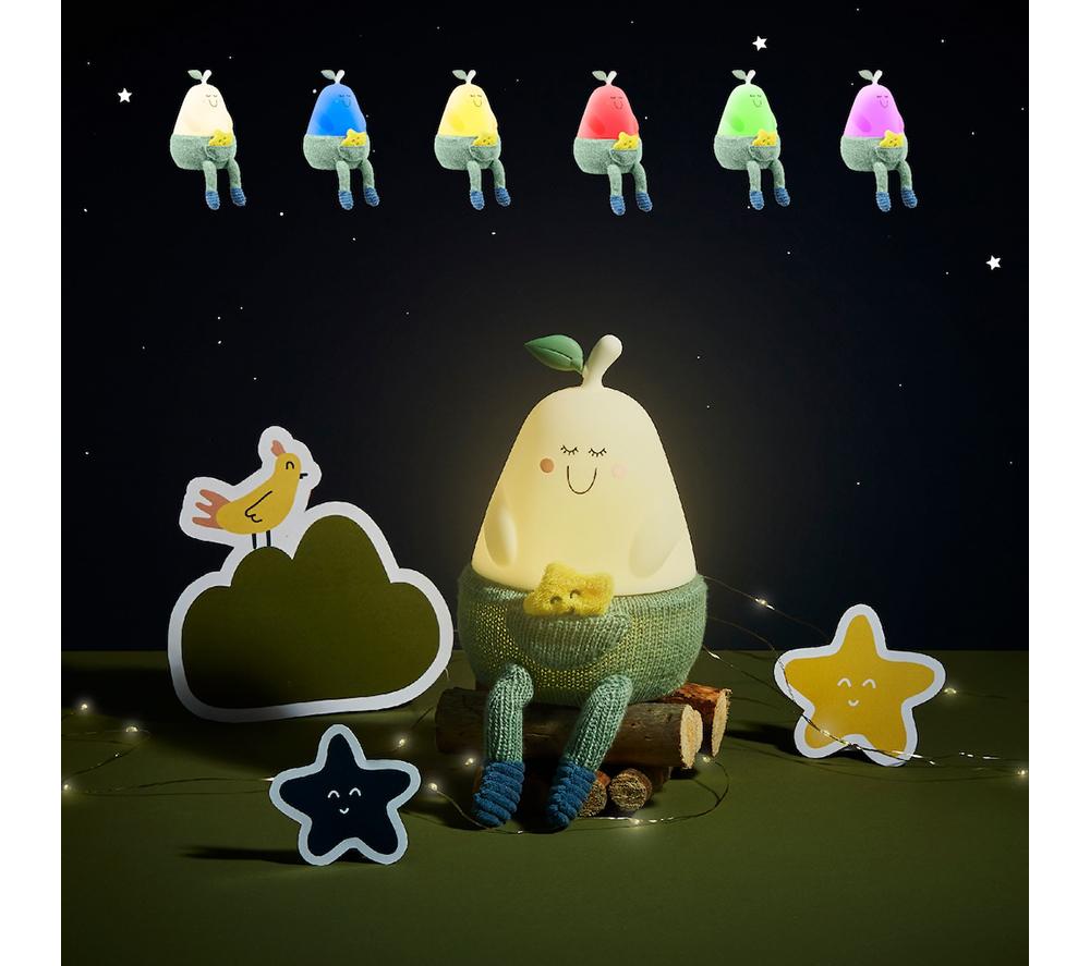BADABULLE Bertille Pear-shaped Silicone Nightlight - Green & White image number 4 of 9