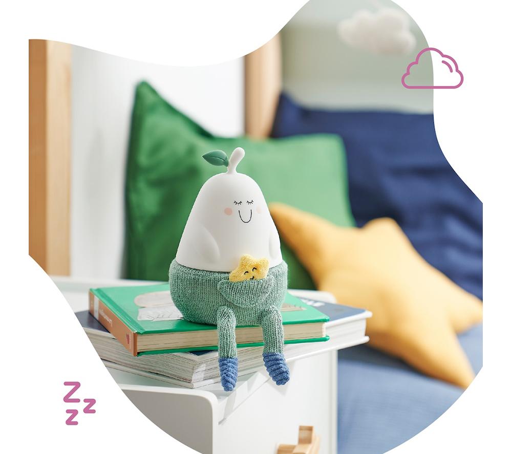 BADABULLE Bertille Pear-shaped Silicone Nightlight - Green & White image number 8 of 9