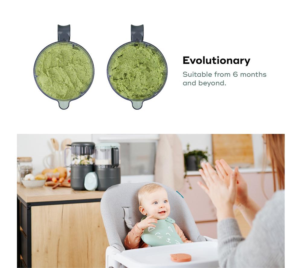 BABYMOOV Nutribaby One 4-in-1 Baby Food Maker - Black and Green image number 5 of 9