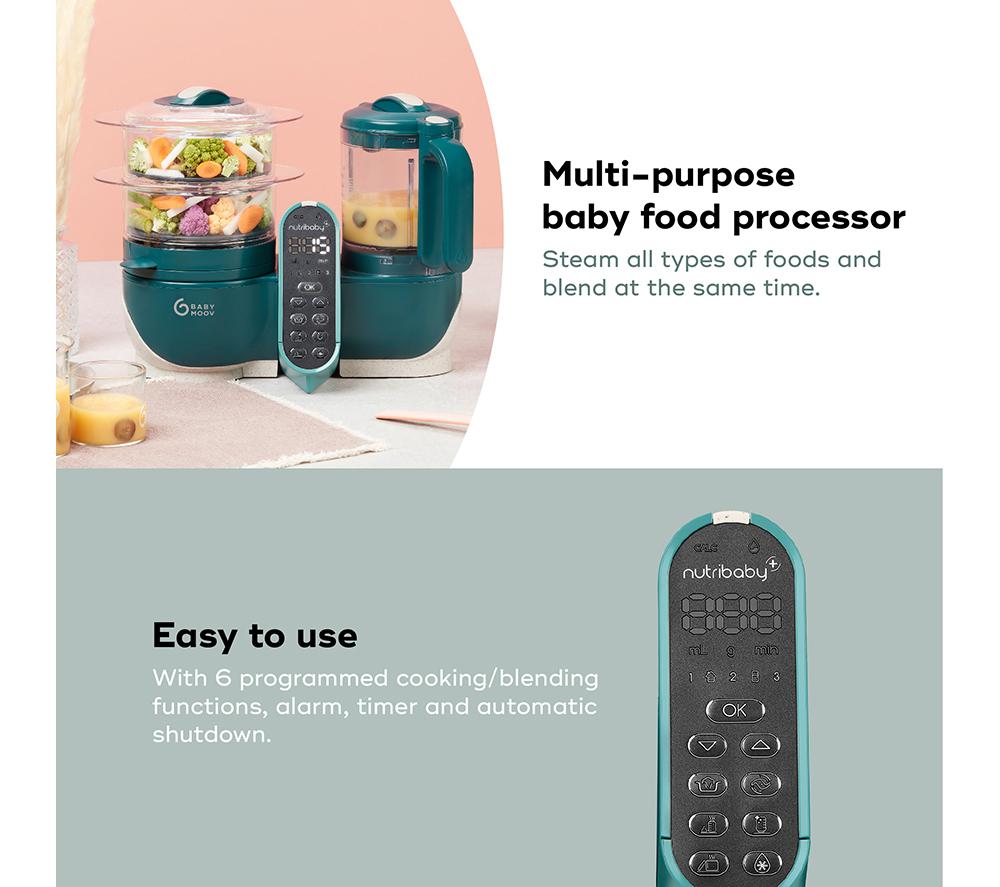 BABYMOOV Nutribaby(+) 6-in-1 Baby Food Maker - Opal Green image number 11 of 14